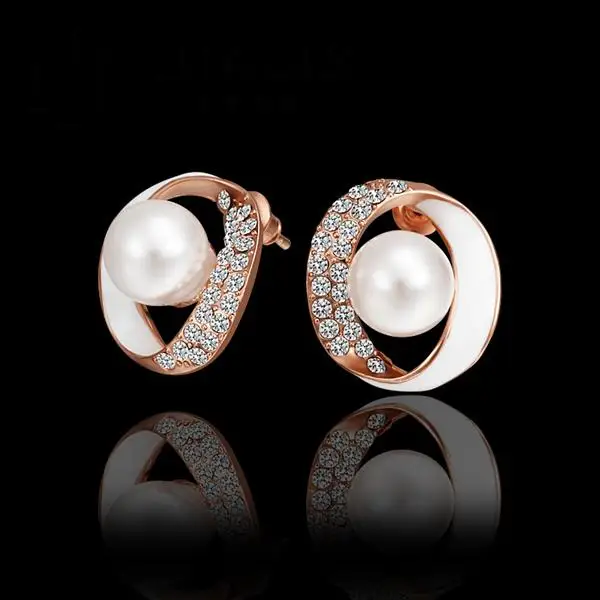E624 Wholesale!Nickle Free Antiallergic18K Real Gold PlatedEarrings For Women New Fashion JewelryFree Shipping | Украшения и