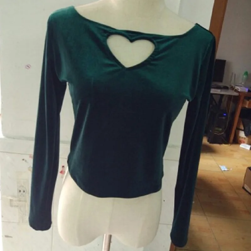 Новые короткие топы бархатные шикарные любовь выдалбливают сексуальные Harajuku