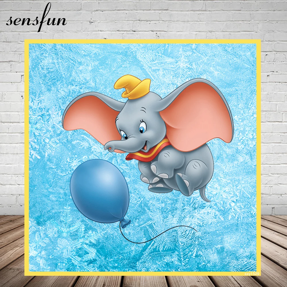 Sensfun синий тема Dumbo вечерние фоны для детский душ новорожденный день рождения фотогарфи фоны на заказ винил