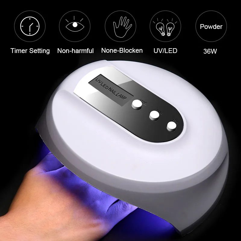 Lacheer Z10 36 Вт Светодиодная лампа для ногтей Сушилка Гель лак USB кабель