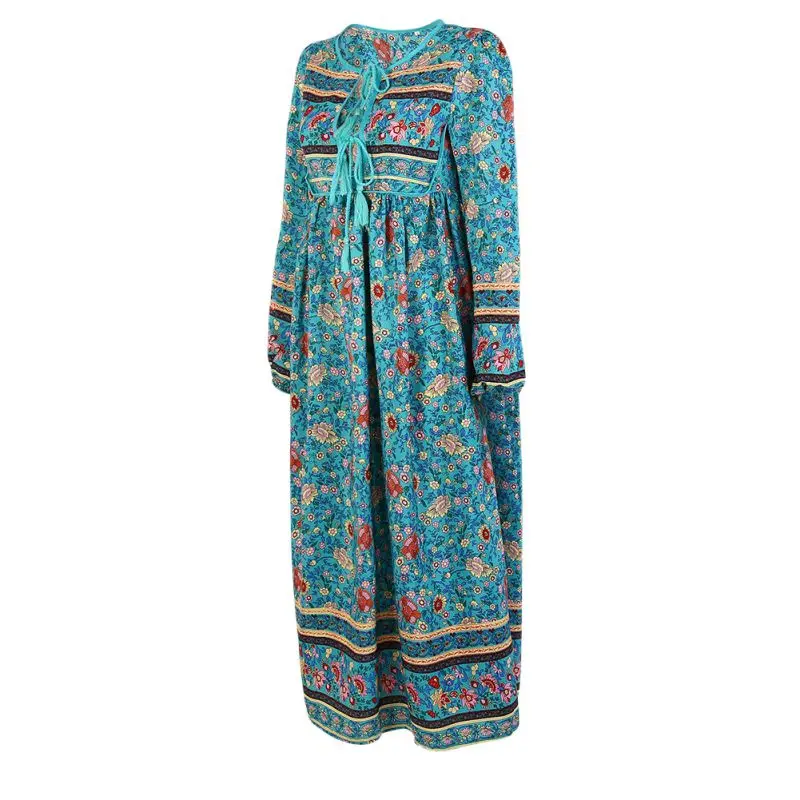 2020 Новое Женское платье с цветочным принтом длинным рукавом женское сексуальное