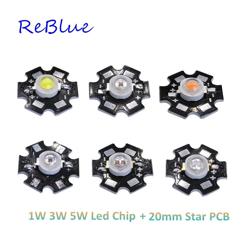 ReBlue Led чип 3 Вт 5 диод высокой мощности DIY с PCB линза радиатора UV 365nm IR 850nm белый