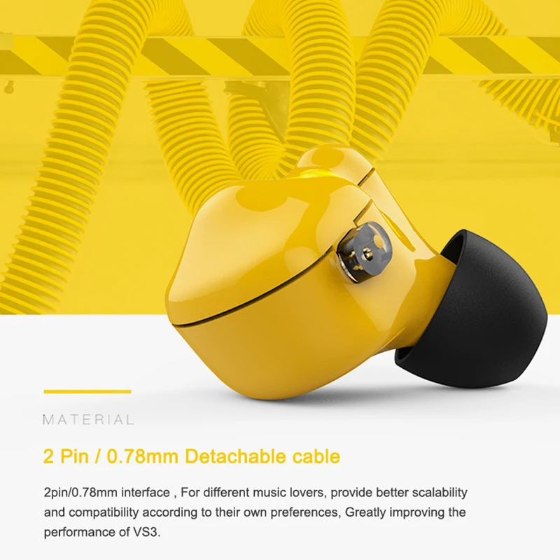 

VSONIC VS3 ICEBERG Dynamic Driver HiFi Audio In-ear Monitor Earphone with 2 Pin 0.78mm Detachable Cable