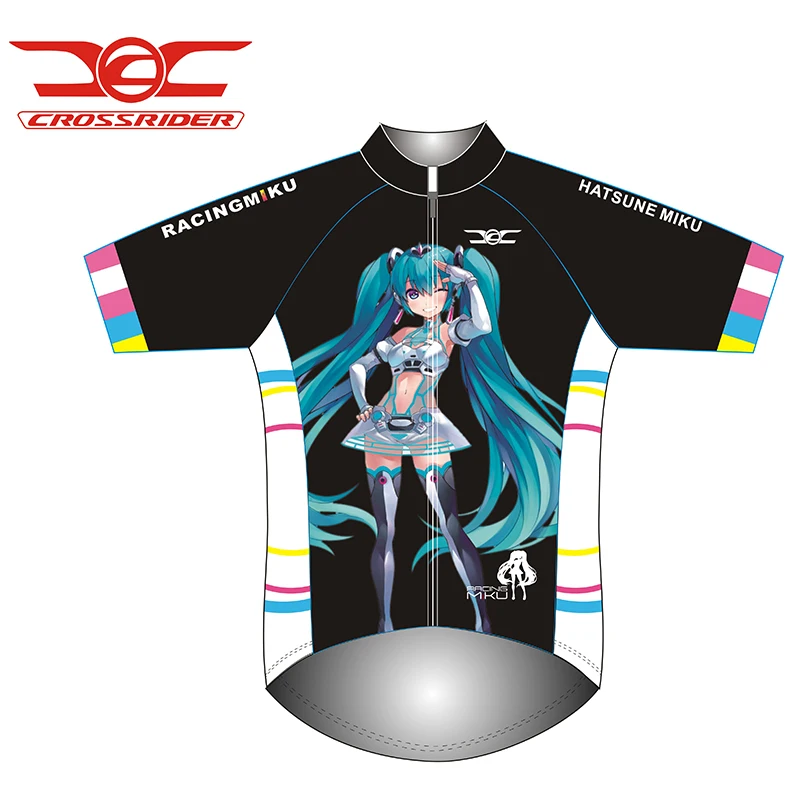 Crossrider Хацунэ костюм Мику Косплэй мужские Велоспорт Джерси Установить MTB дышащий велосипед рубашка силиконовый слюнявчик шорты гоночный механизм