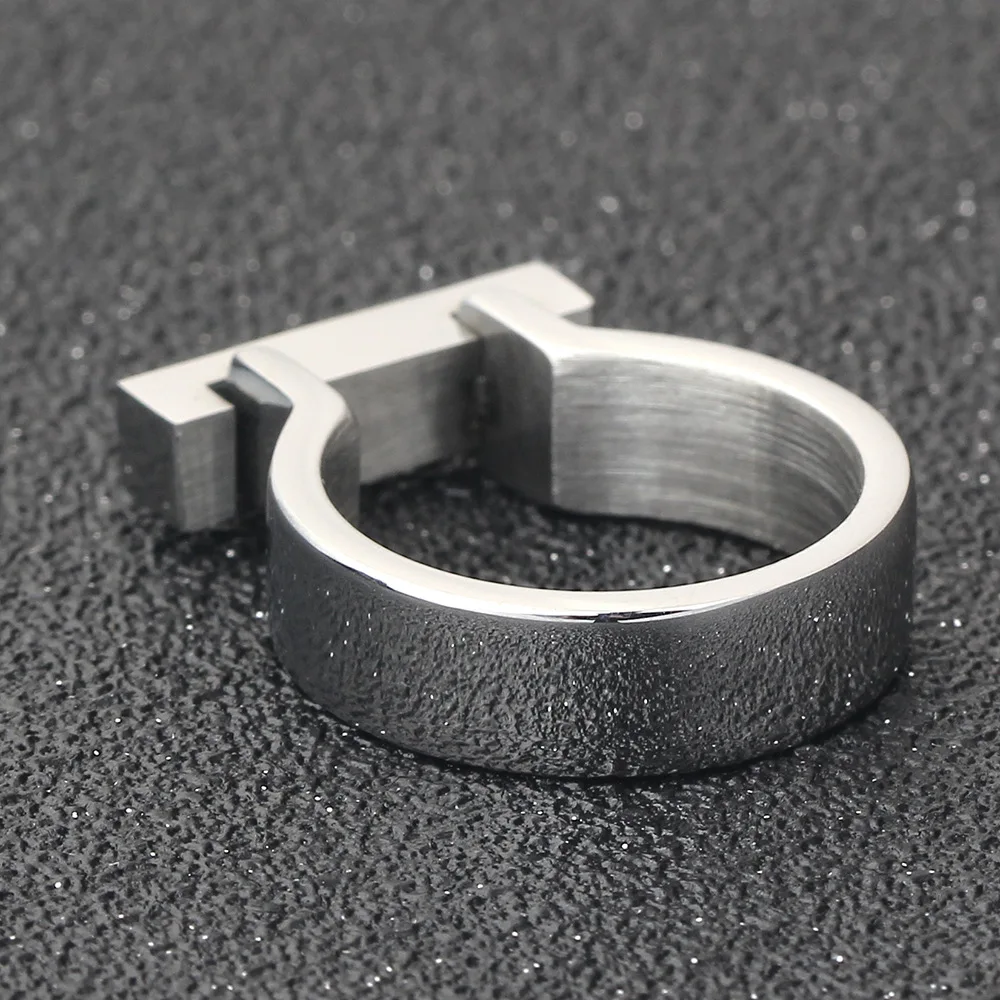 Классическое Ювелирное Украшение Подкова из нержавеющей стали Брендовое кольцо