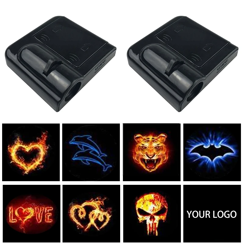1 шт. беспроводной светодиодный Автомобильный Дверной светильник с логотипом Ghost