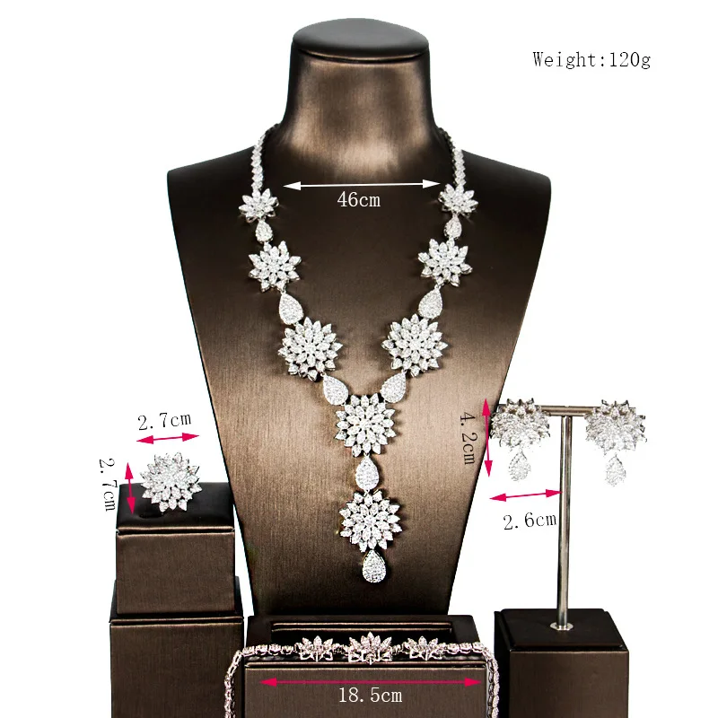 Синий и белый европейский американский модный цветочный микро гальванически покрытый циркониевыми настоящими покрытиями высокого класса ювелирные изделия.