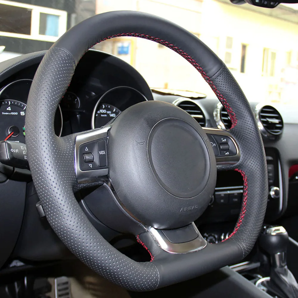 Чехол на руль из искусственной кожи для Audi TT 2008 2013 R8 TTS 2011 2013|Чехлы руль| |