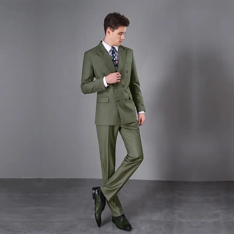 Двубортный мужской костюм на заказ платье для жениха свадебвечерние