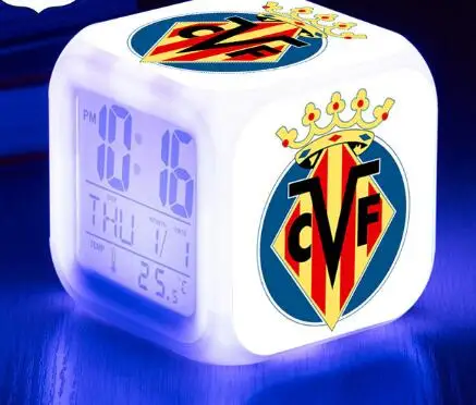 La Liga футбольная команда/светодио дный клуб светодиодный Будильник цифровые часы Спортивный Футбольный клуб 7 цветов Chaning часы Дети Рождественские подарки игрушка - Цвет: Темно-серый