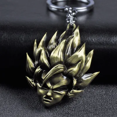 3 типа аниме ювелирные изделия Dragon Ball брелок Z Son Goku Saiyan 3D металлическая фигура игрушка кулон брелок аксессуары Автомобильный держатель для ключей - Цвет: C