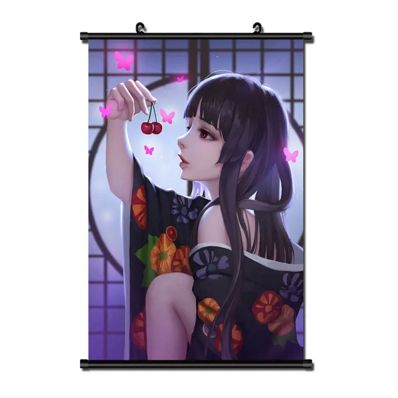 

Japanese Anime Decorative Picture Hell Girl Jigoku Shojo Enma Ai & ICHIMOKU REN & Mikage Yuzuki Home Decor Wall Scroll Poster