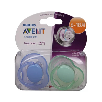 Avent пустышки без BPA Avent Ортодонтическая пустышка Avent Freeflow силиконовые пустышки 6-18 месяцев 2/упаковка - Цвет: Многоцветный
