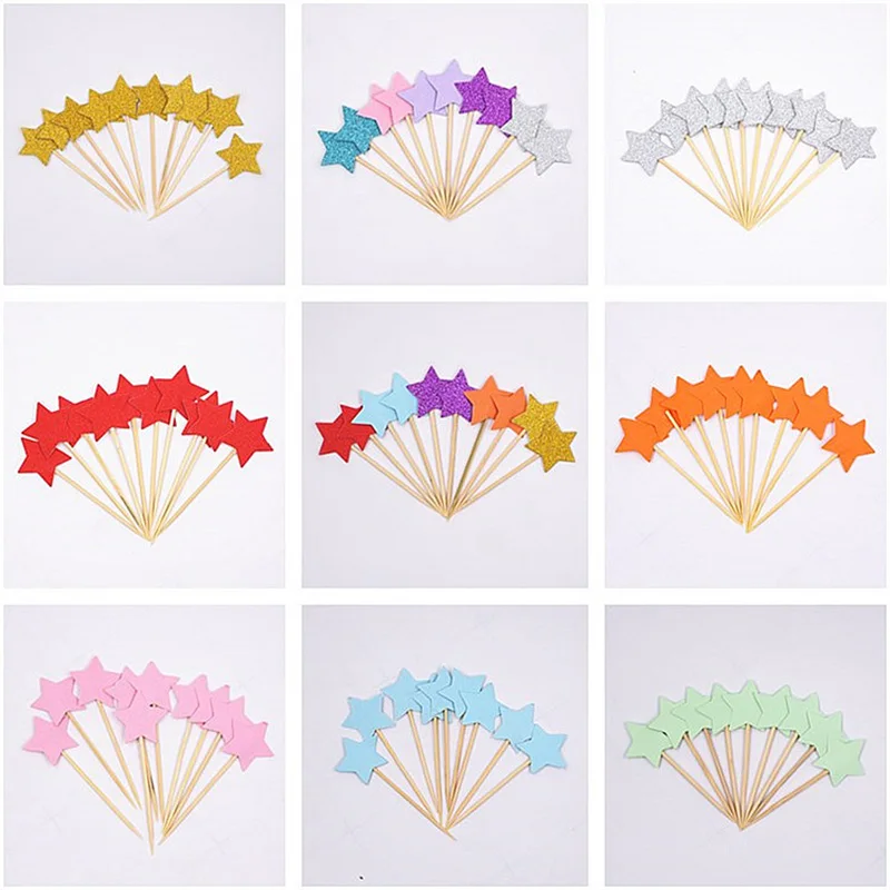 Звезды капкейк 10 шт. фотообои для дня рождения свадьбы вечеринки детский