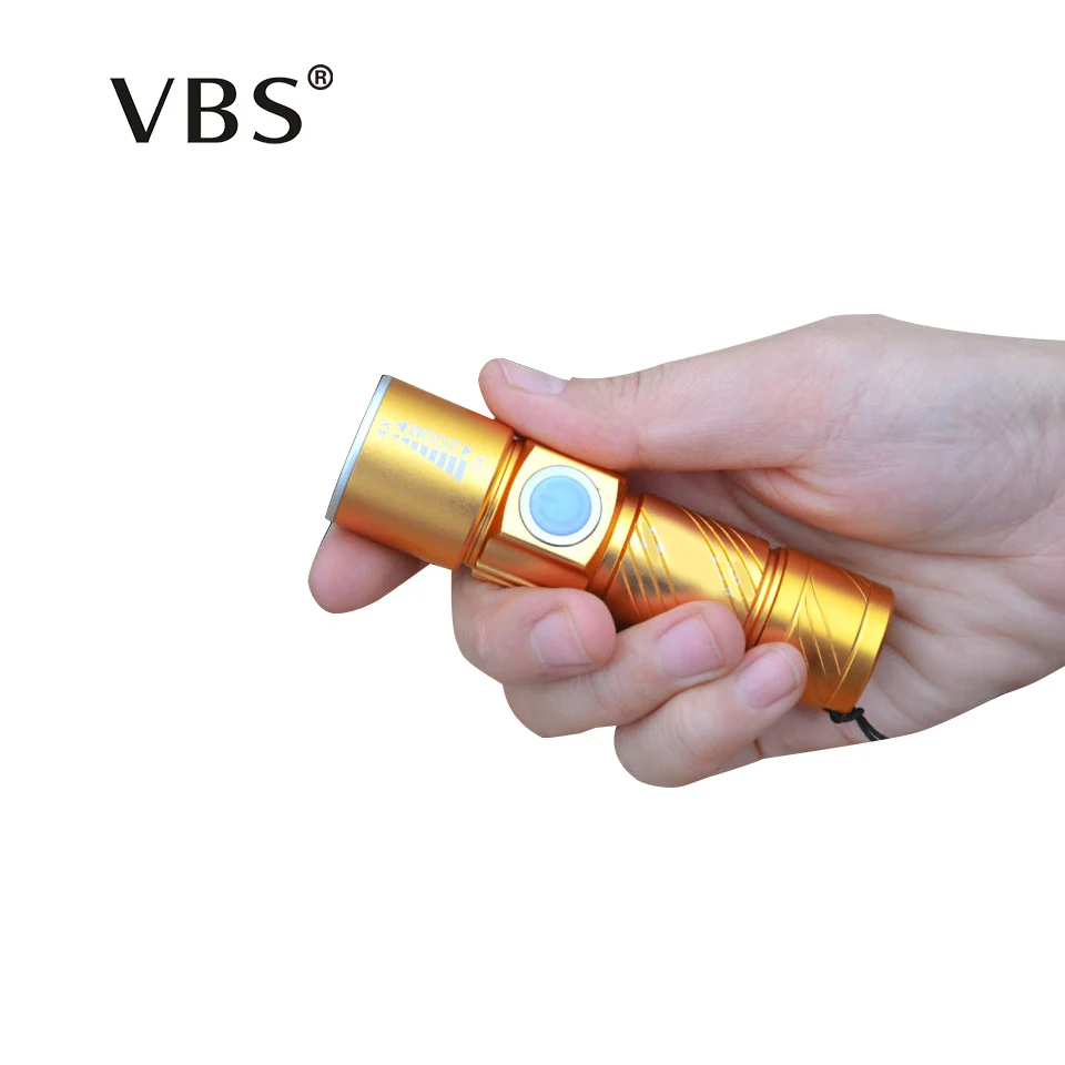 Портативный USB светодиодный фонарик 5 Вт Мощный регулируемый для путешествий 3