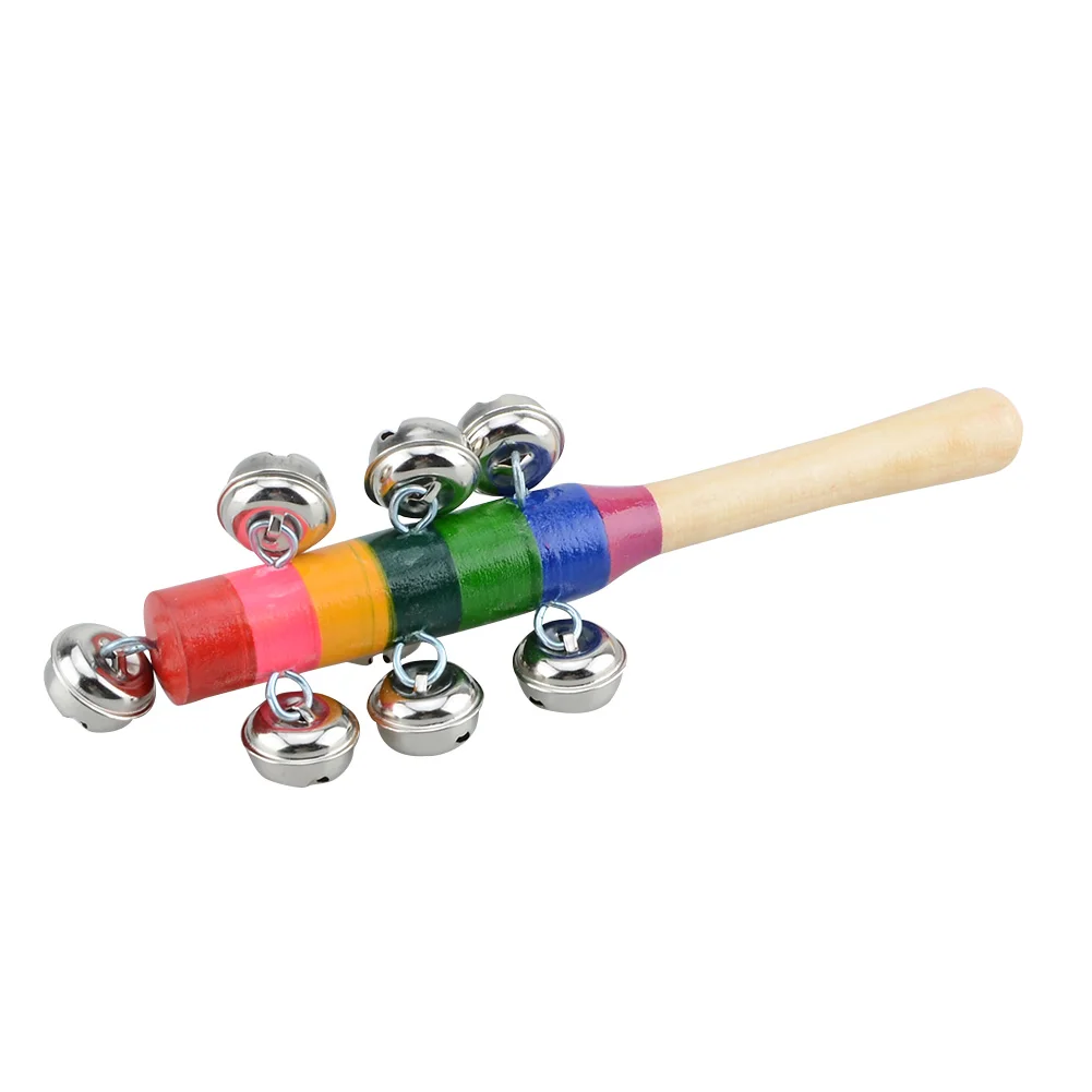 

9pcs/set Different Musical Instrument Handbell Tools Kids Children Fun Colorful Wooden Rod Bell Teaching Aids Traditional Toys