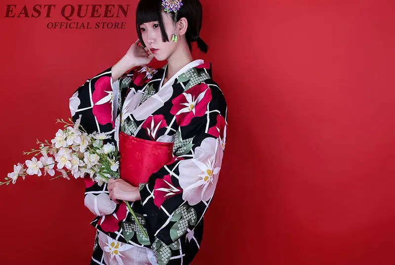 Юката Женские кимоно традиционное японское кимоно платье obi haori японская косплей одежда Гейша костюм KK2347