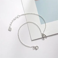 new fashion simple fresh lucky silver plated jewelry personality wish bone peace women bracelets sb39