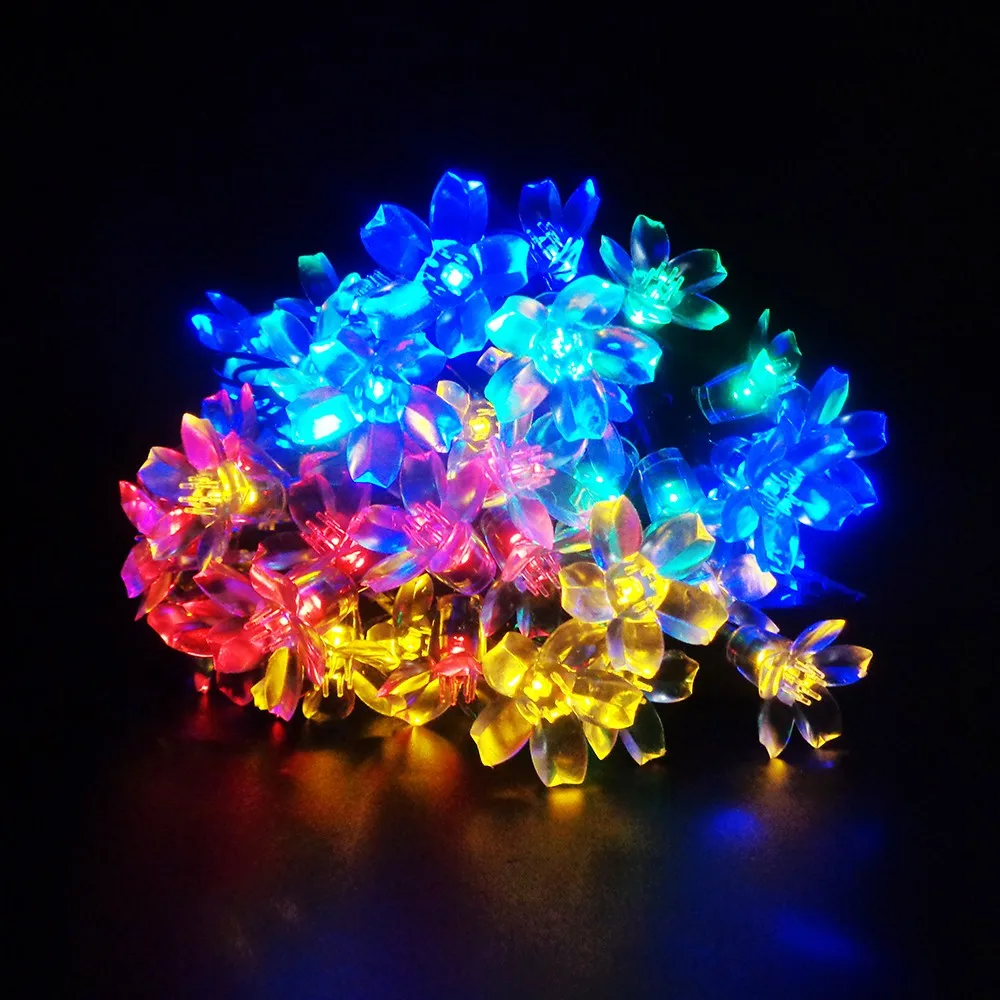 50 Солнечная светодиодные водонепроницаемые гирлянды лампы 7 м 6 видов цветов с