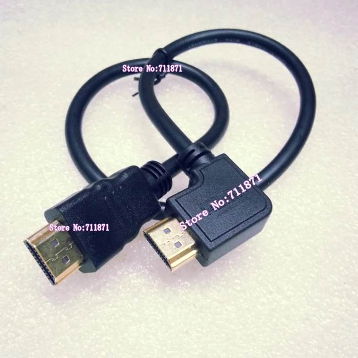 50 см прямой гибкий кабель HDMI линия 500 мм угол Линия штырь 90 градусов Провод изгиб