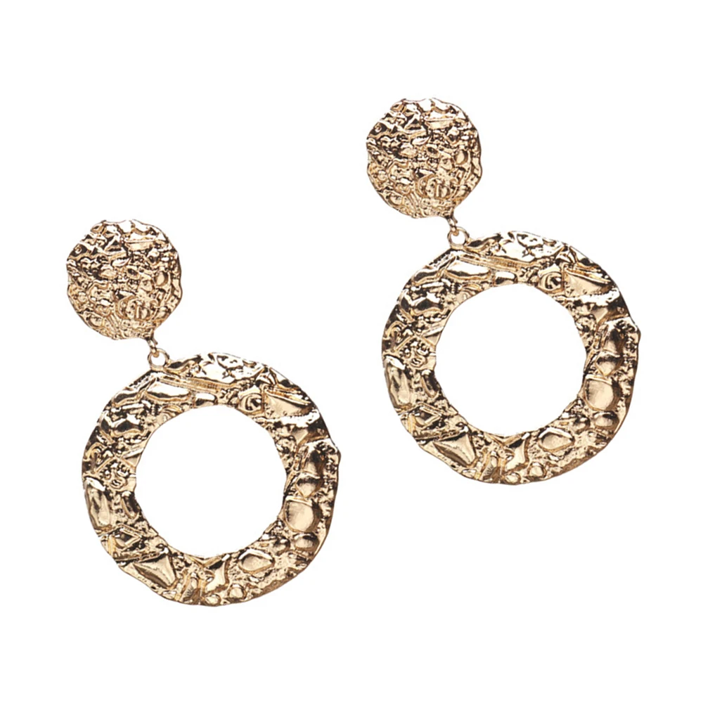 Женские серьги-подвески QiHit винтажные круглые геометрические золотые особенного