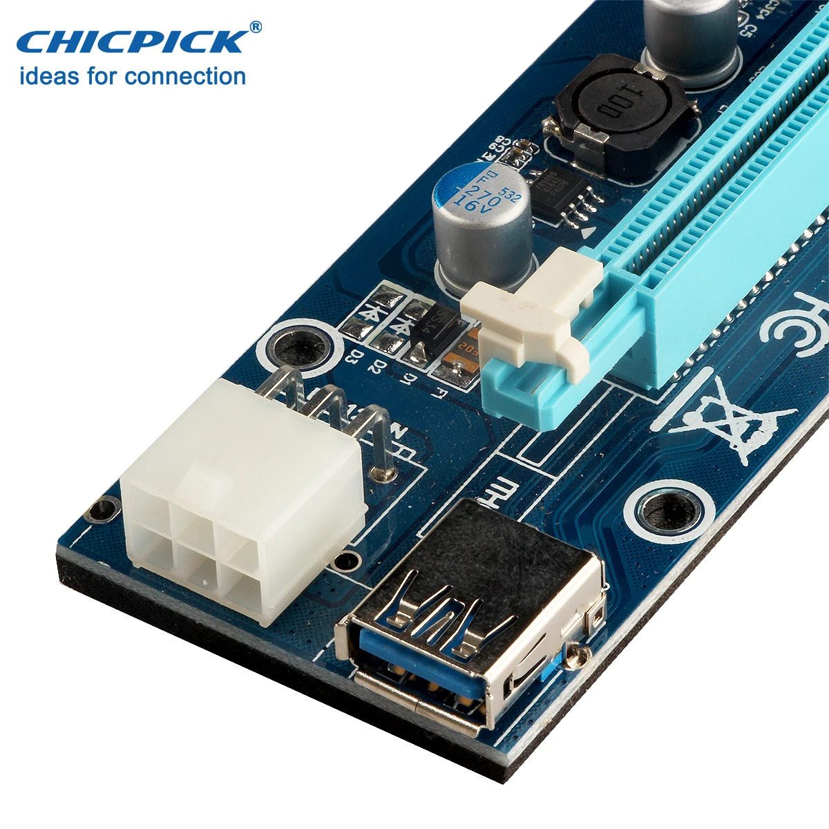 Chicpick VER006C PCIe Riser 1X к 16X USB 3.0 Express удлинитель для btc Eth GPU GTX 1080 ti графический карты