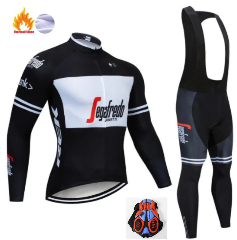 Winter Cycling set Испанская Мужская Зимняя Теплая Флисовая трикотажная одежда с длинным рукавом, набор трикотажных изделий для велоспорта, тренировочная одежда для велоспорта - Цвет: Winter Cycling set