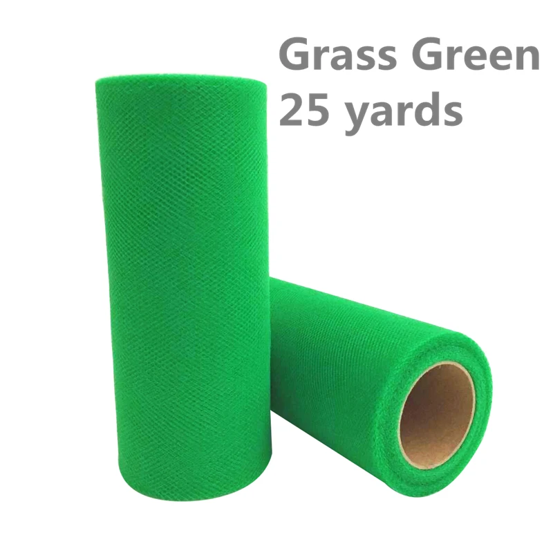 Grass Green 15 см 25 ярдов Розовый Белый рулонные Тюлевая ткань Катушка Туту свадебный для украшения детского душа органза DIY ремесла День рождения поставки - Цвет: Grass Green