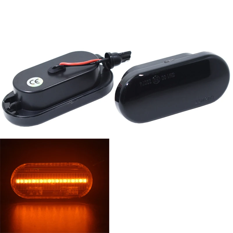Smoked not dynamic 2x Янтарный светодиодный габаритный указатель поворота для Seat Ibiza Leon Skoda Octavia Ford c-max Focus VW Passat Golf Polo - Испускаемый цвет: Smoked not dynamic