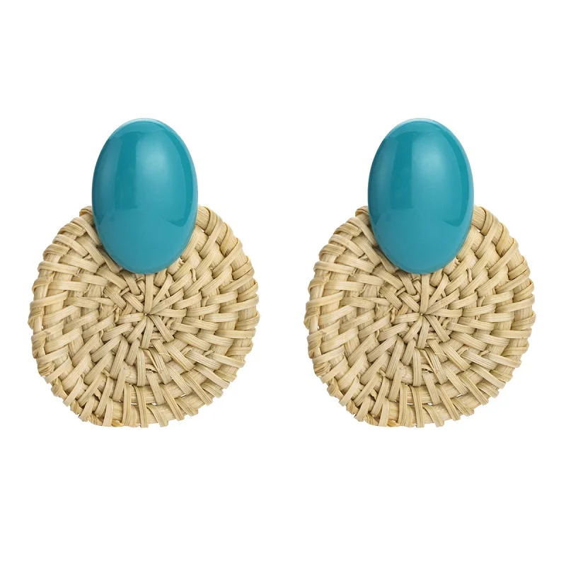 Женские серьги подвески из ротанга Find Me Многослойные Круглые в стиле бохо