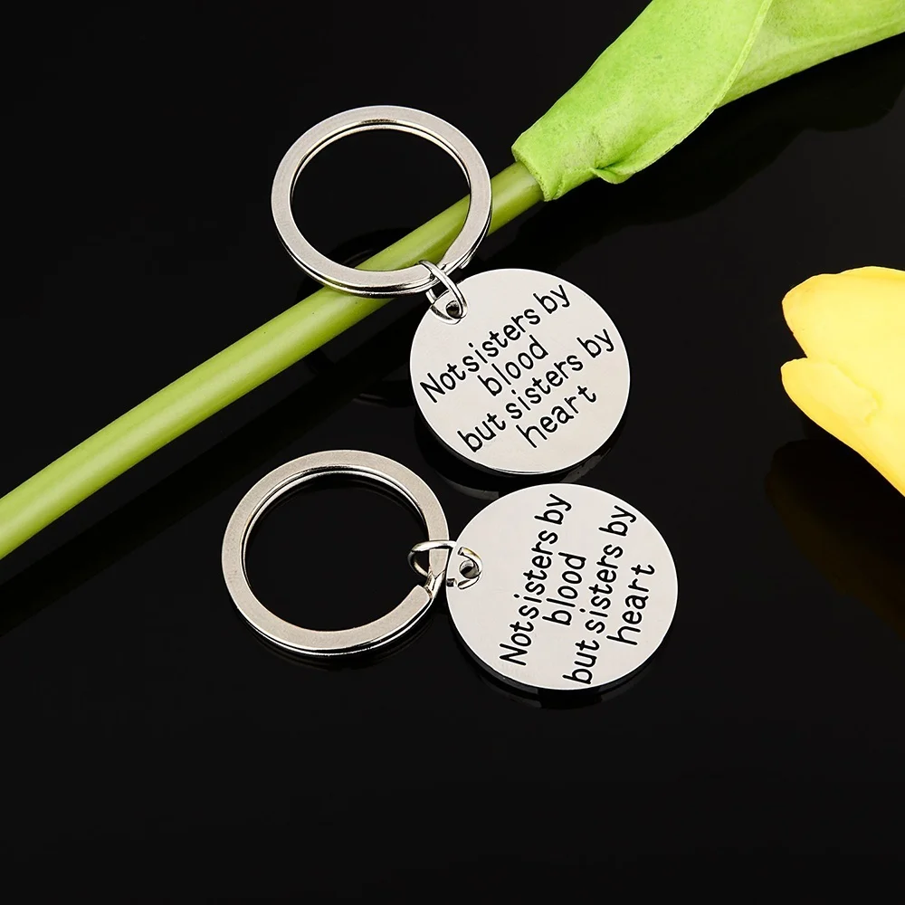 Хороший брелок с дизайном Друзья не сестры по крови но цепочка для ключей в форме