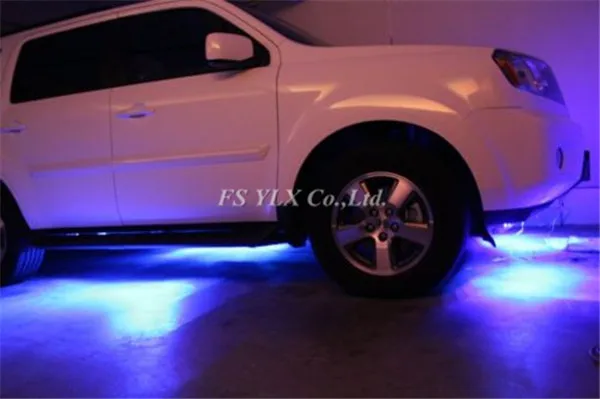 FSYLX смартфон rgbw-контроль светодиодный подкладке для ног светящиеся полосы RGB светодиодный атмосферу интерьера автомобиля световые полосы для AUDI A3 A4 A6 Q3