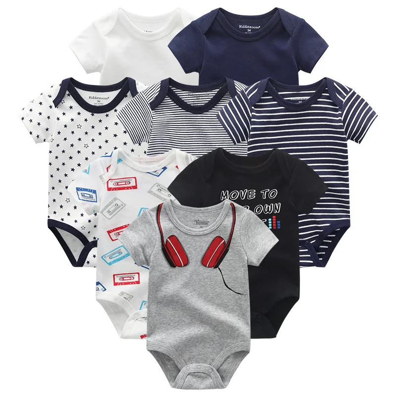 Baby Clothes 28 Детская одежда на возраст от 8 до шт./компл. хлопок, комплект одежды для новорожденного мальчика и девочки, комбинезон летние шорты с длинными рукавами для младенцев, Костюмы с принтом в виде животных для детей, пижамный комплект для мальчиков и девочек; roupas de bebe - Цвет: Baby Clothes 28
