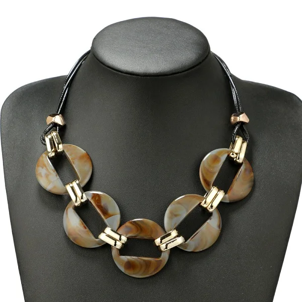 gray Find Me модное массивное ожерелье и кулоны с кожаным шнуром, винтажное плетение воротника, колье, ожерелье для женщин, ювелирные изделия - Окраска металла: gray