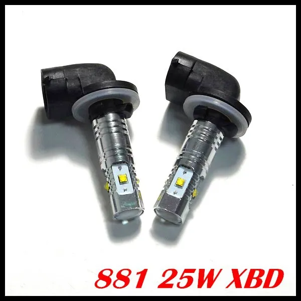 

Бесплатная доставка! H27 881 светодиодный 5*5W CREE Chip led Противотуманные фары, 25W противотумансветильник ры с чистой линзой H1 H3 880 881 T15