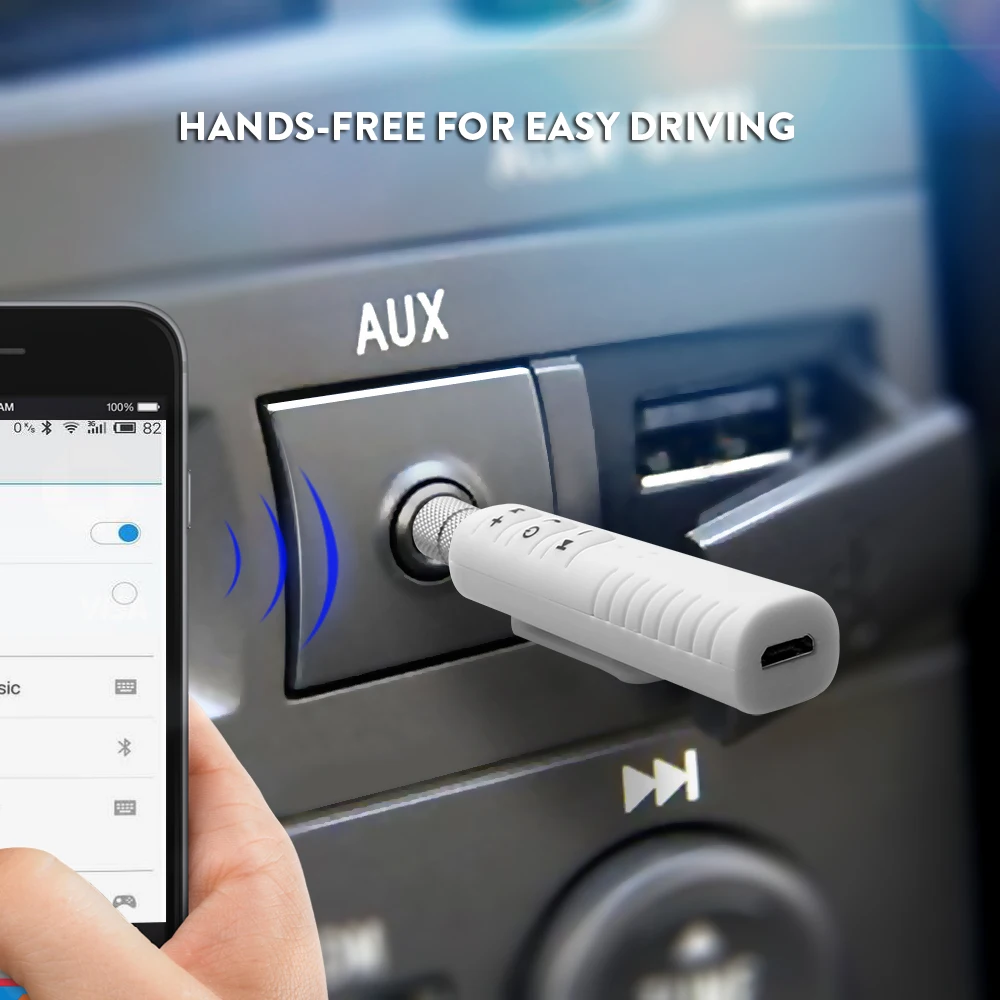 Беспроводной автомобильный Bluetooth Aux аудио приемник комплект громкой связи стерео