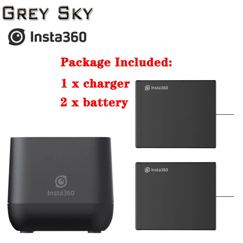 charger and 2battery Insta360 ONE X батарея и Micro USB Qiuck зарядное устройство концентратор панорамная камера 9 в 2 а 60 минут Быстрая зарядка - Цвет: charger and 2battery
