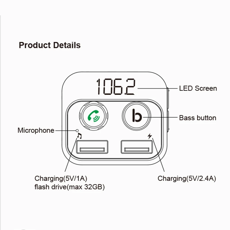 Приемник CDEN с Bluetooth 5 0 FM передатчик автомобильный музыкальный mp3 плеер USB