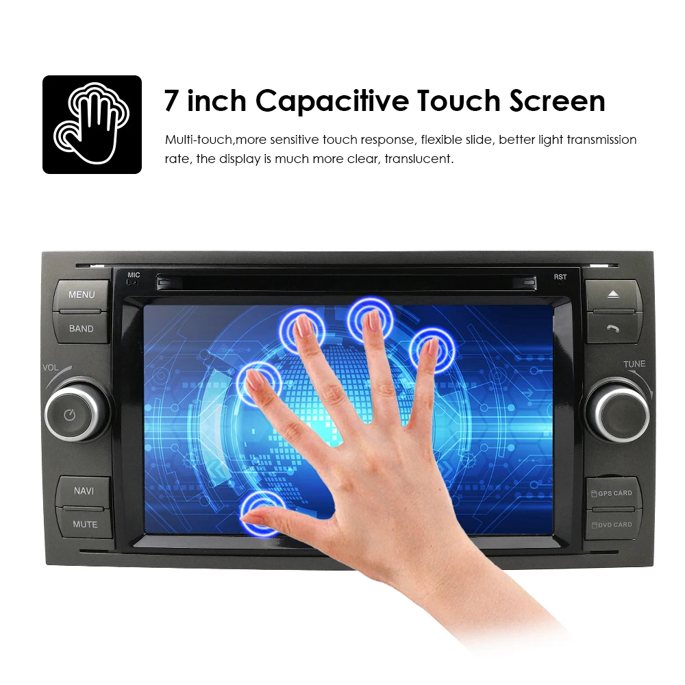 2din автомобильный DVD gps Navi плеер стерео радио аудио для Ford Focus 2 Mondeo S C Max Fiesta Galaxy подключение с 8 г карта usb rds swc bt