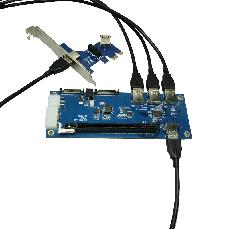 Новый aad in card PCIe 1-4 PCI express 16X Слоты Riser Card PCI-E 1X к внешнему 4 PCI-e слот адаптер порт