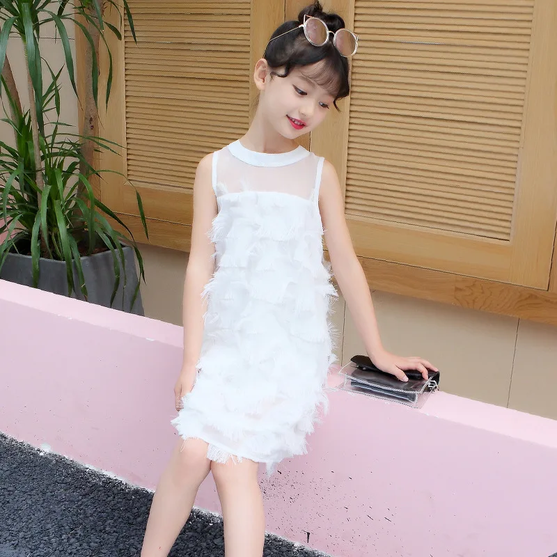 Платье с цветочным узором для девочек Летний стиль 2018 костюм принцессы маленьких