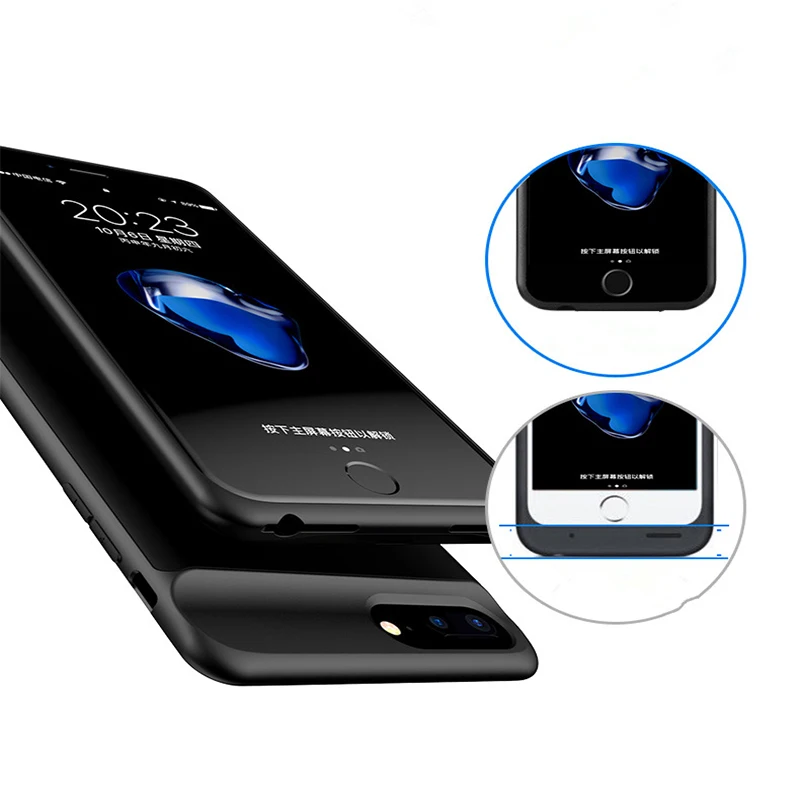 Ультра тонкий силиконовый материал для iPhone 6 6S 7 8 батарея зарядное устройство чехол мощность Чехол Smart запасные аккумуляторы для телефонов 4,7 дюймов