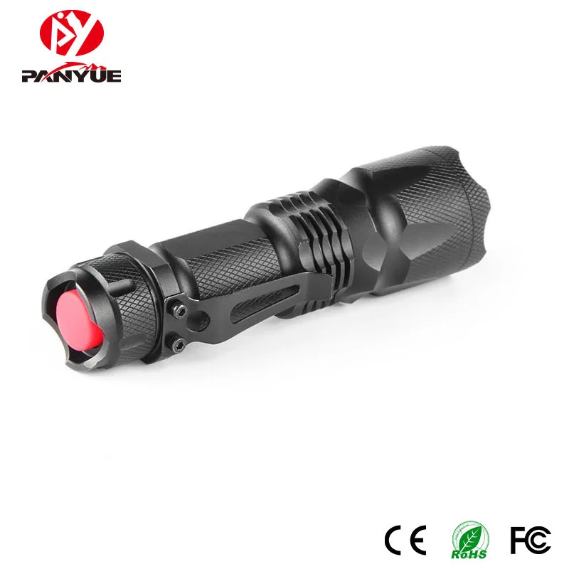 

PANYUE Mini LED Flashlight 800LM Q5 LED Torch Adjustable Focus Zoom Flash Light Lamp use 14500 and AA Battery