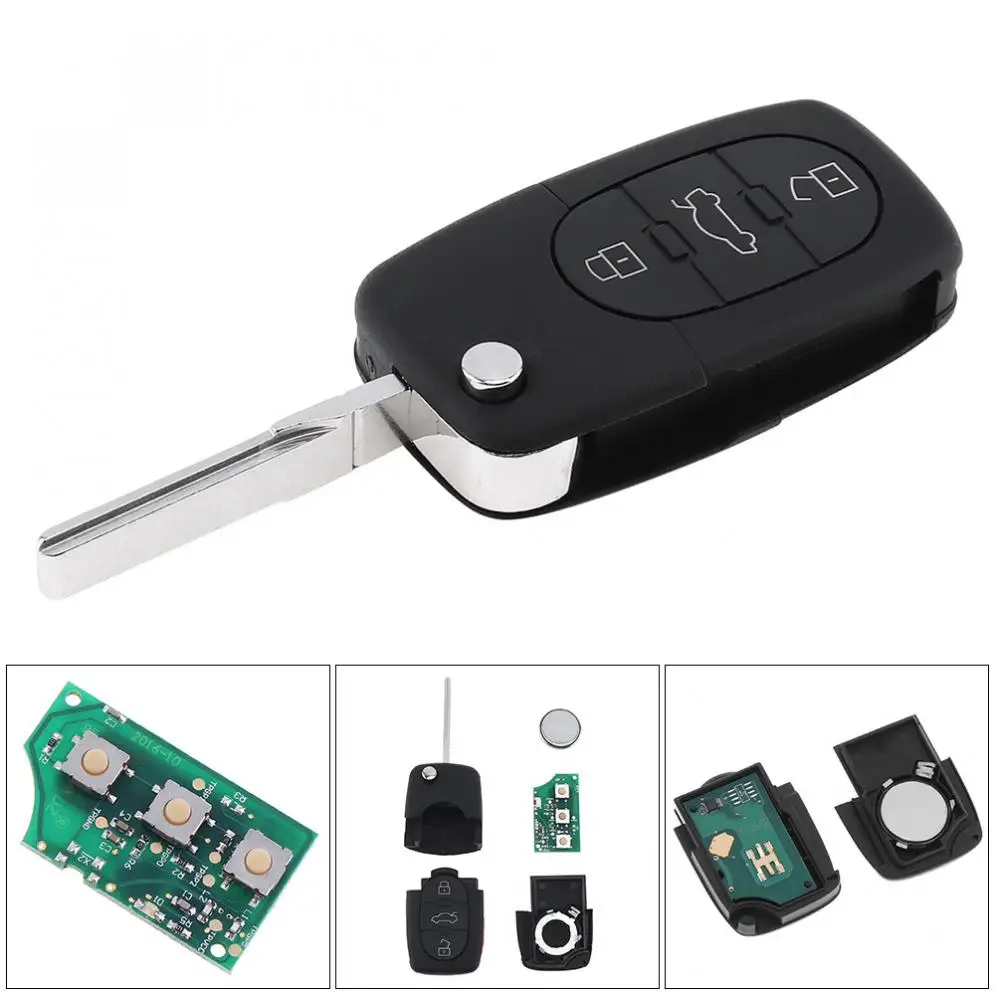 3 кнопки без ключа дистанционный брелок с чипом ID48 4D0837231K для Audi A6 TT старых