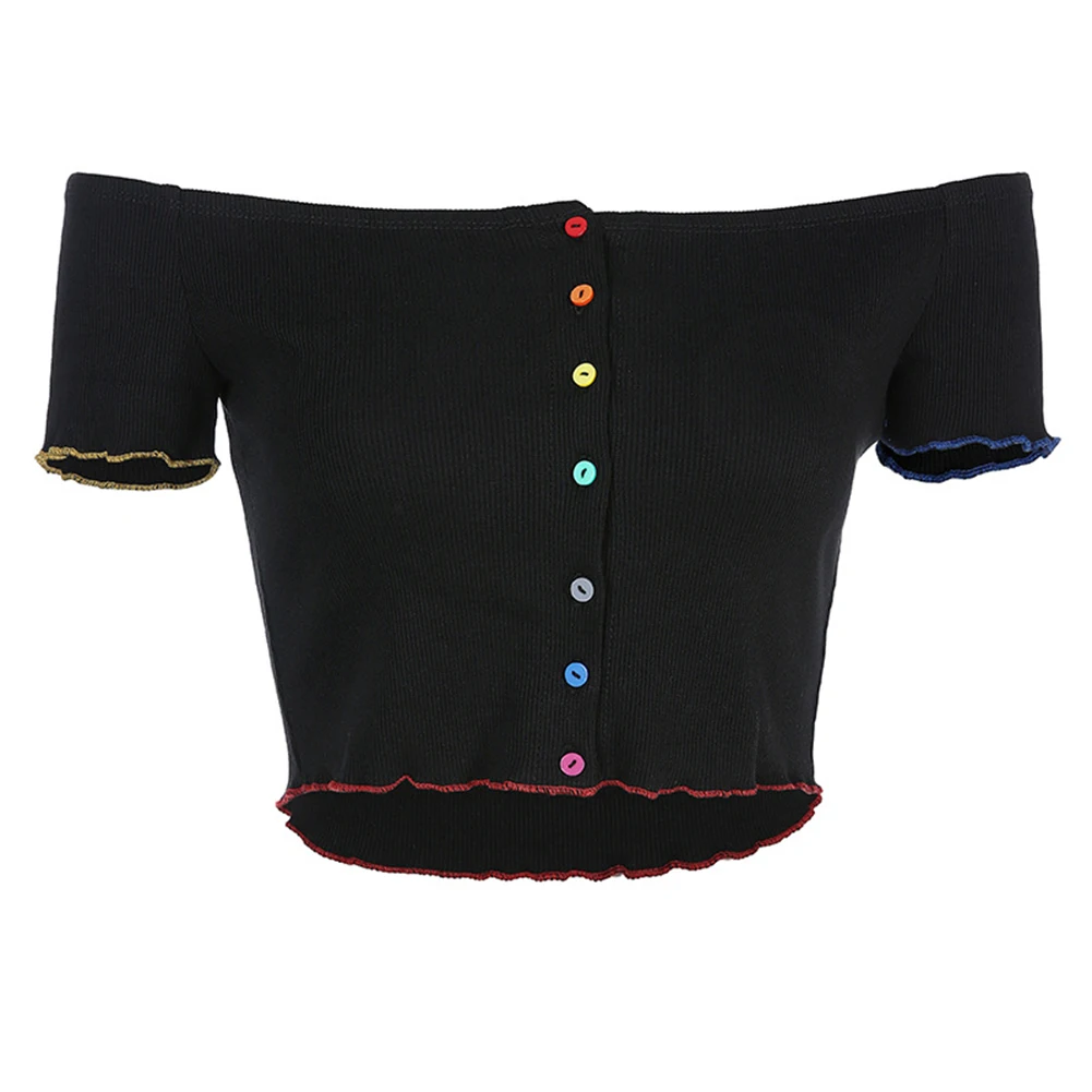 Новинка 2019 Летняя короткая футболка женский тонкий Простой Топ уличные футболки