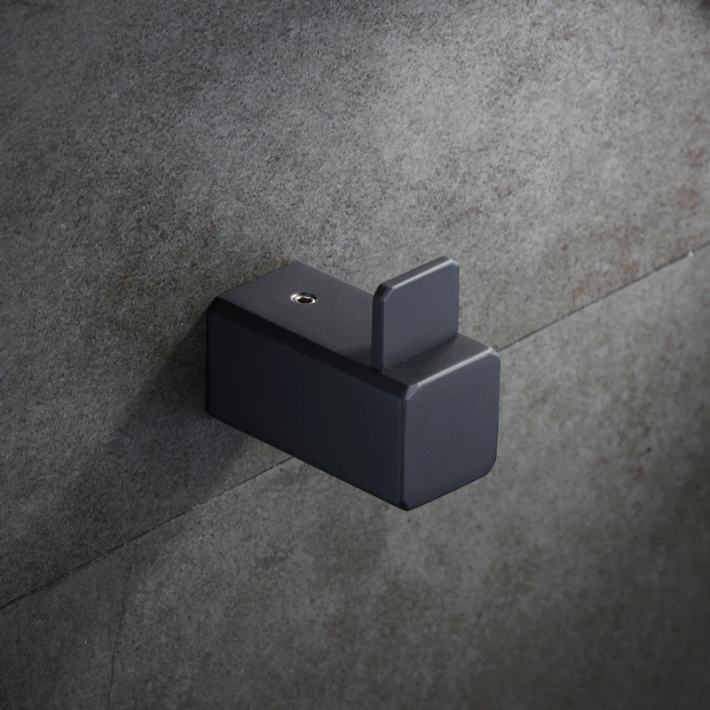 Набор принадлежностей для ванной комнаты черный крючок халата вешалка полотенец