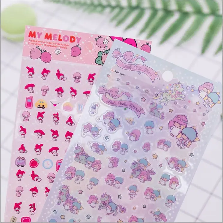 Прекрасный My Melody маленький близнец звезды декоративные ПВХ наклейки DIY планировщик дневник скрапбук индекс телефон Стикеры для альбомов Escolar