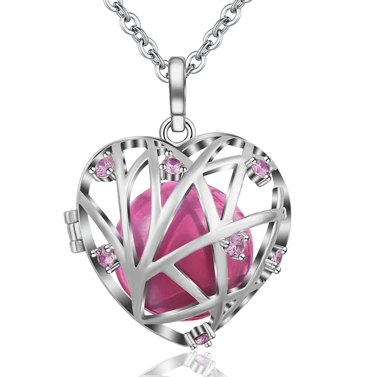 A10 EUDORA Harmony Ball Chime колье с кулоном в виде клетки медальон розовый циркон сердце кулон для беременных женщин Романтический подарок модные украшения 20 мм - Окраска металла: A10