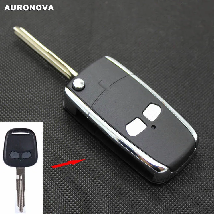 AURONOVA новый обновленный откидной Корпус ключа для Mitsubishi Lancer 2 кнопки