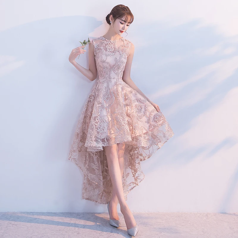 Ladybeauty, Новое поступление, элегантное платье для выпускного вечера, Vestido de Festa, кружевные вечерние платья с аппликациями, стильное платье с высокой талией